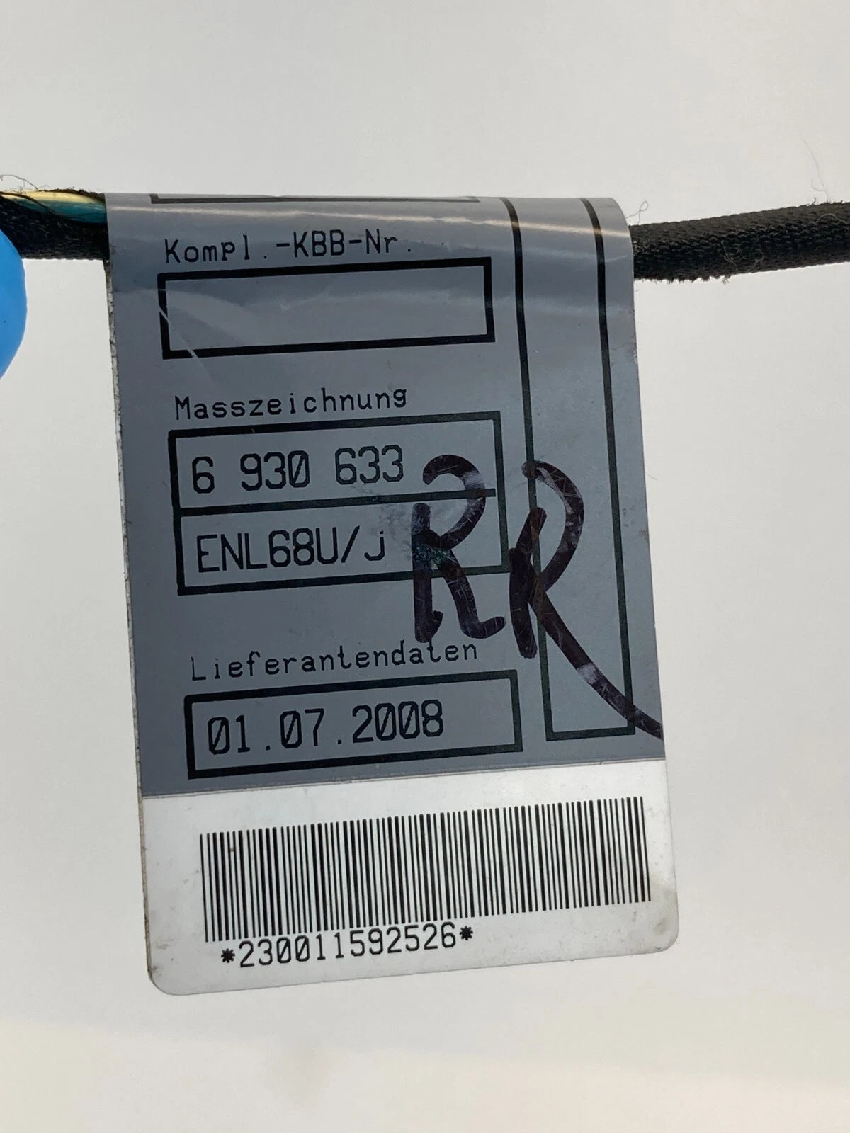 2007 2008 BMW 328I REAR RIGHT PASSENGER SIDE DOOR WIRE HARNESS CABLE 6930633 OEM