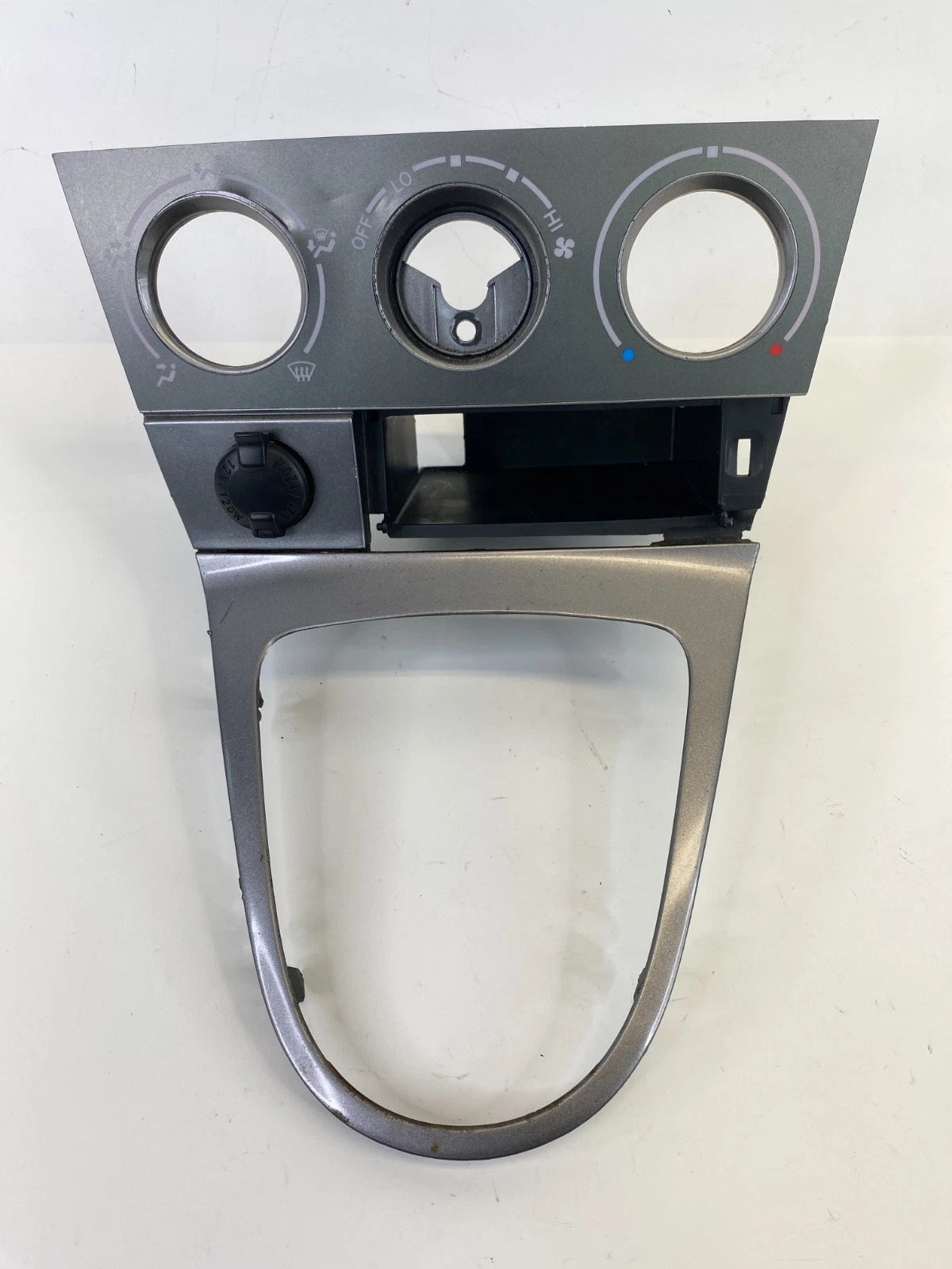 03-08 Pontiac Vibe Shifter Climate Control Trim Bezel w Storage & Power Outlet