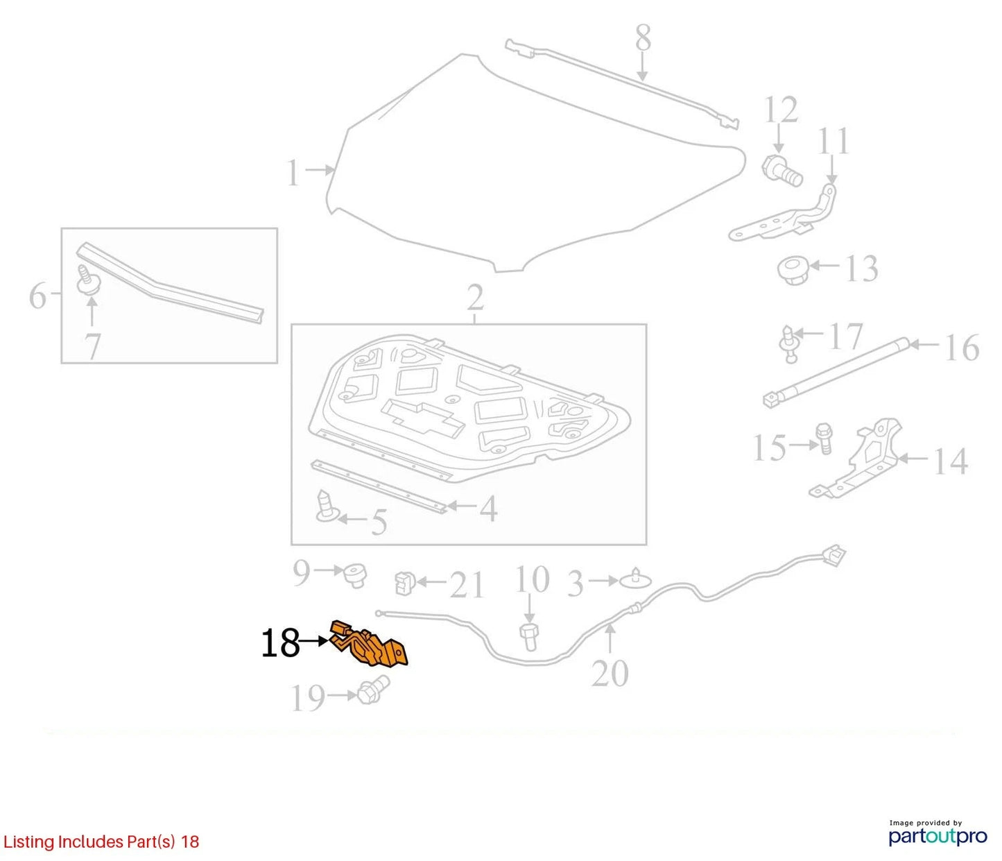 13-17 CHEVY EQUINOX GMC TERRAIN HOOD LOCK LATCH RELEASE ACTUATOR 22909711 OEM