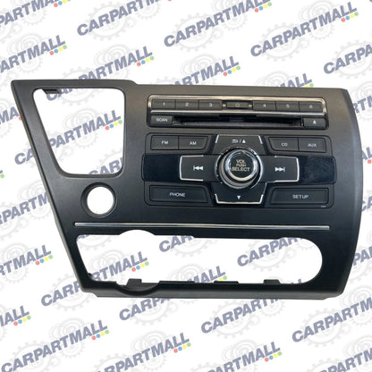 13-15 Honda Civic Radio AM/FM Single CD Player w/ Bezel 39100-TR3-A314-M1 OEM
