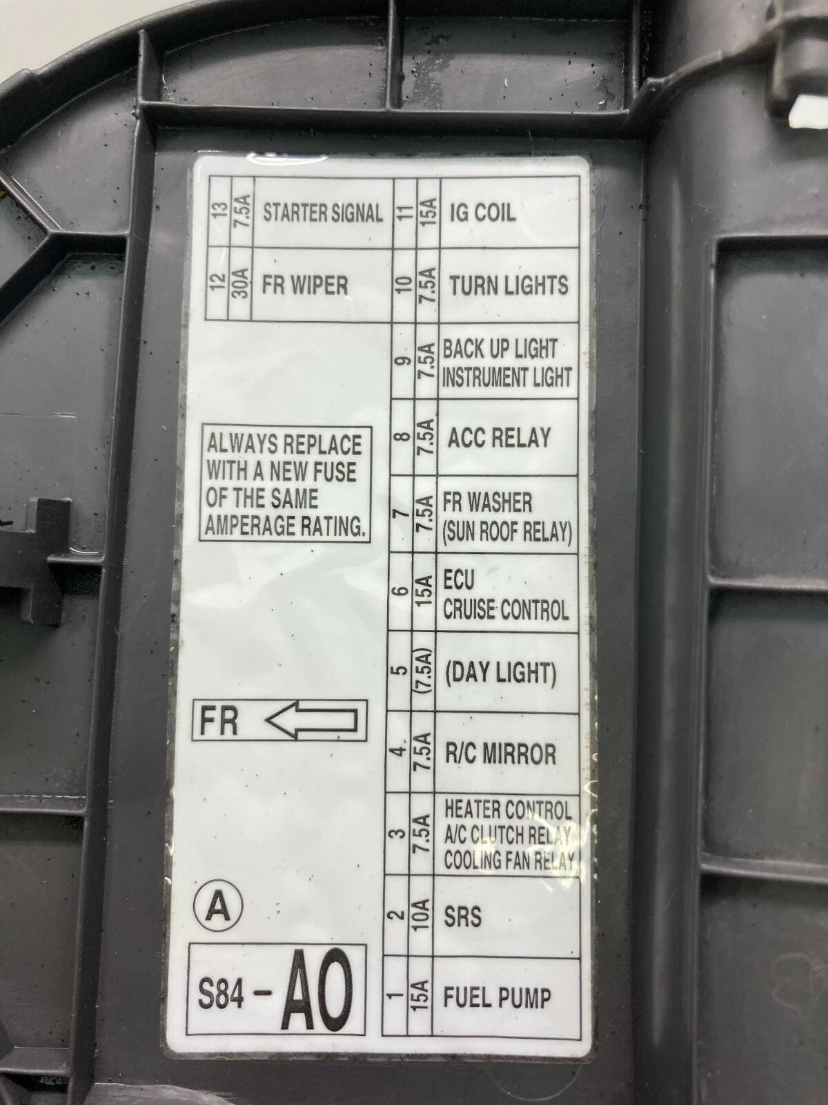1998-2002 HONDA ACCORD SEDAN LEFT DRIVER SIDE DASH FUSE BOX COVER PANEL 77216S84