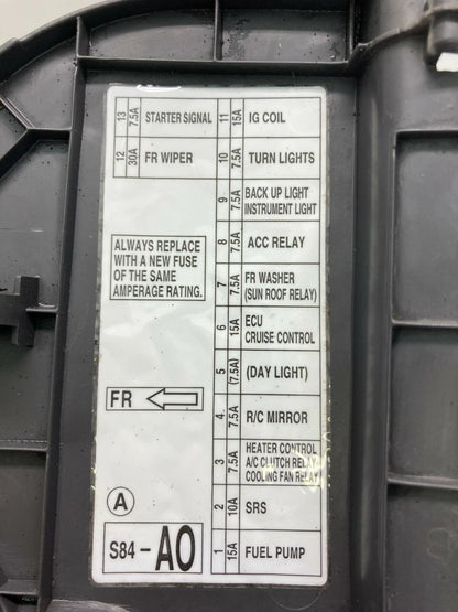 1998-2002 HONDA ACCORD SEDAN LEFT DRIVER SIDE DASH FUSE BOX COVER PANEL 77216S84