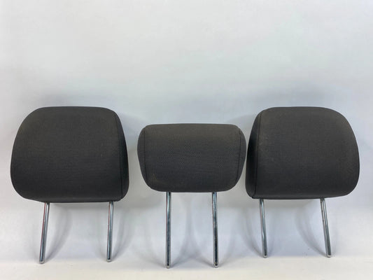 2010 2011 KIA SOUL REAR HEADRESTS RIGHT LEFT CENTER SET OF 3 BLACK CLOTH OEM