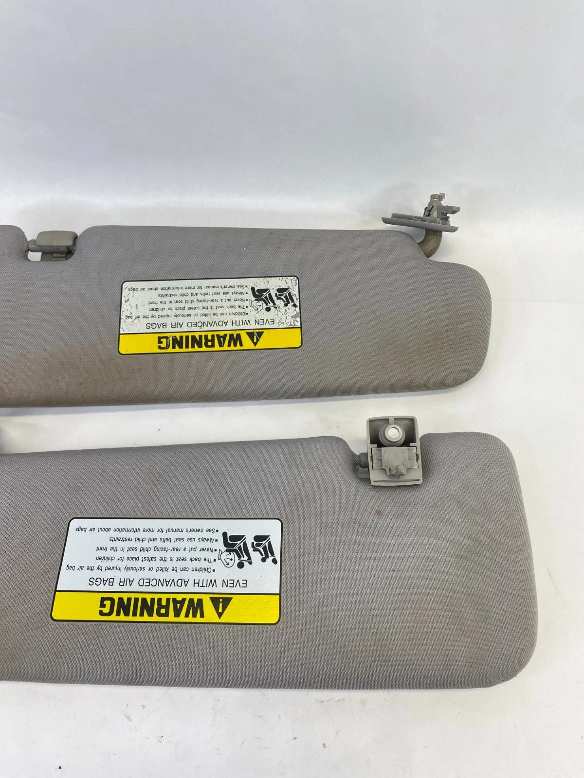 2011-2015 HYUNDAI SONATA SUN VISOR DRIVER & PASSENGER SIDE PAIR SET GRAY OEM