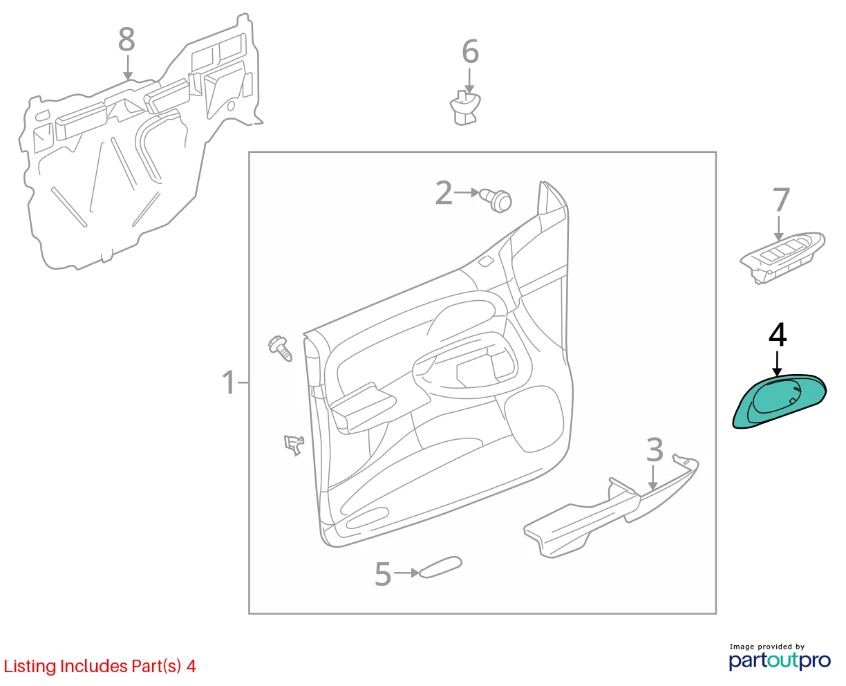 2002-2009 CHEVROLET TRAILBLAZER FRONT RIGHT SIDE INNER DOOR HANDLE 15214502 OEM