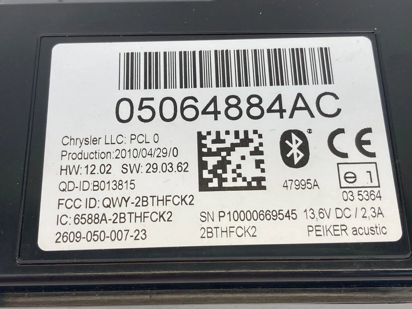 2009-2010 DODGE CHARGER TELEMATICS COMMUNICATION MODULE HFM 05064884AC