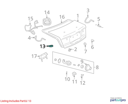 00-02 SATURN L SERIES SEDAN VALET BUTTON TRUNK LID LATCH SWITCH LOCK 90584802