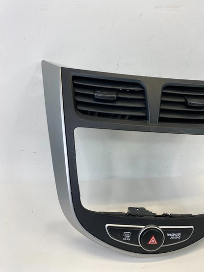 2012-2017 HYUNDAI ACCENT DASH RADIO BEZEL TRIM W/ AIR VENTS HAZARD SWITCH BUTTON