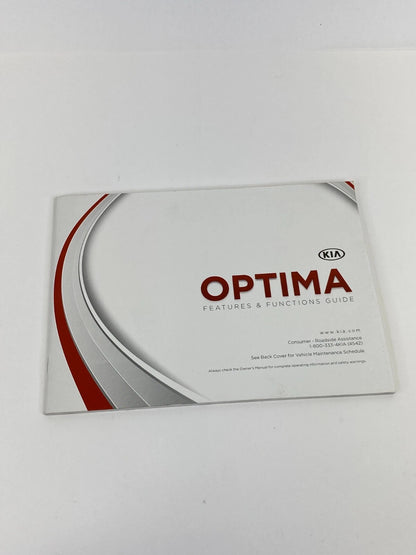 2013 KIA OPTIMA OWNERS GUIDE WARRANTY & CONSUMER INFORMATION BOOK MANUAL OEM
