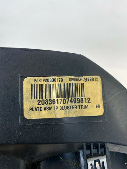 09-12 CHEVY TRAVERSE DASH INSTRUMENT CLUSTER SPEEDOMETER COVER TRIM 20836170 OEM