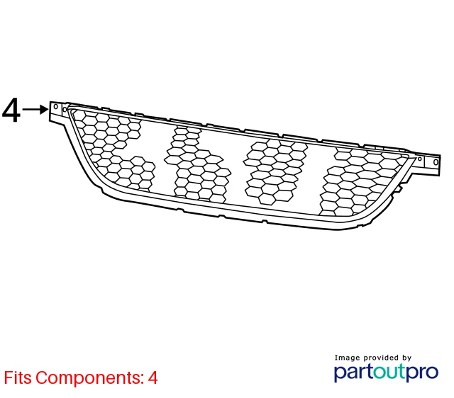 13-16 DODGE DART FRONT BUMPER CENTER LOWER GRILL GRILLE ASSEMBLY 68081409AA OEM