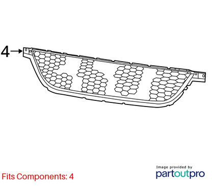 13-16 DODGE DART FRONT BUMPER CENTER LOWER GRILL GRILLE ASSEMBLY 68081409AA OEM