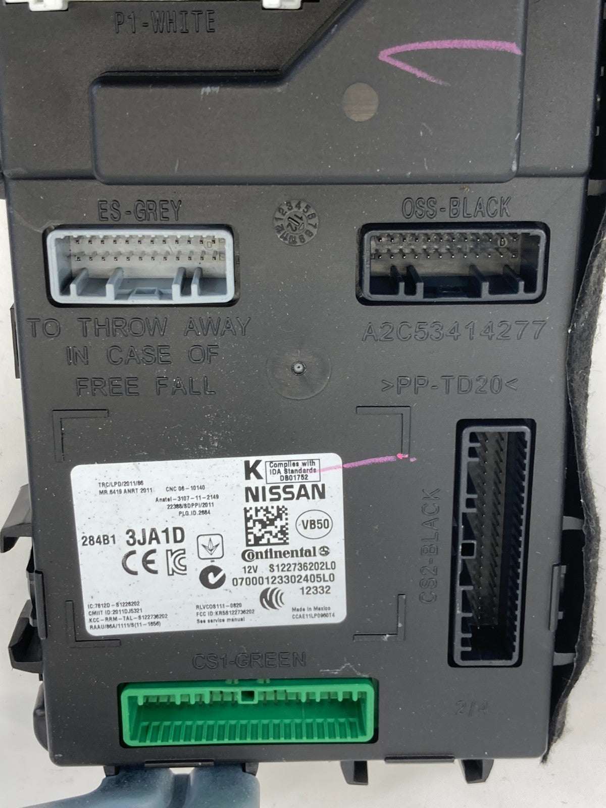2013 Infiniti JX35 3.5L 24V Body Computer Control Module BCM BCU 284B1-3JA1D
