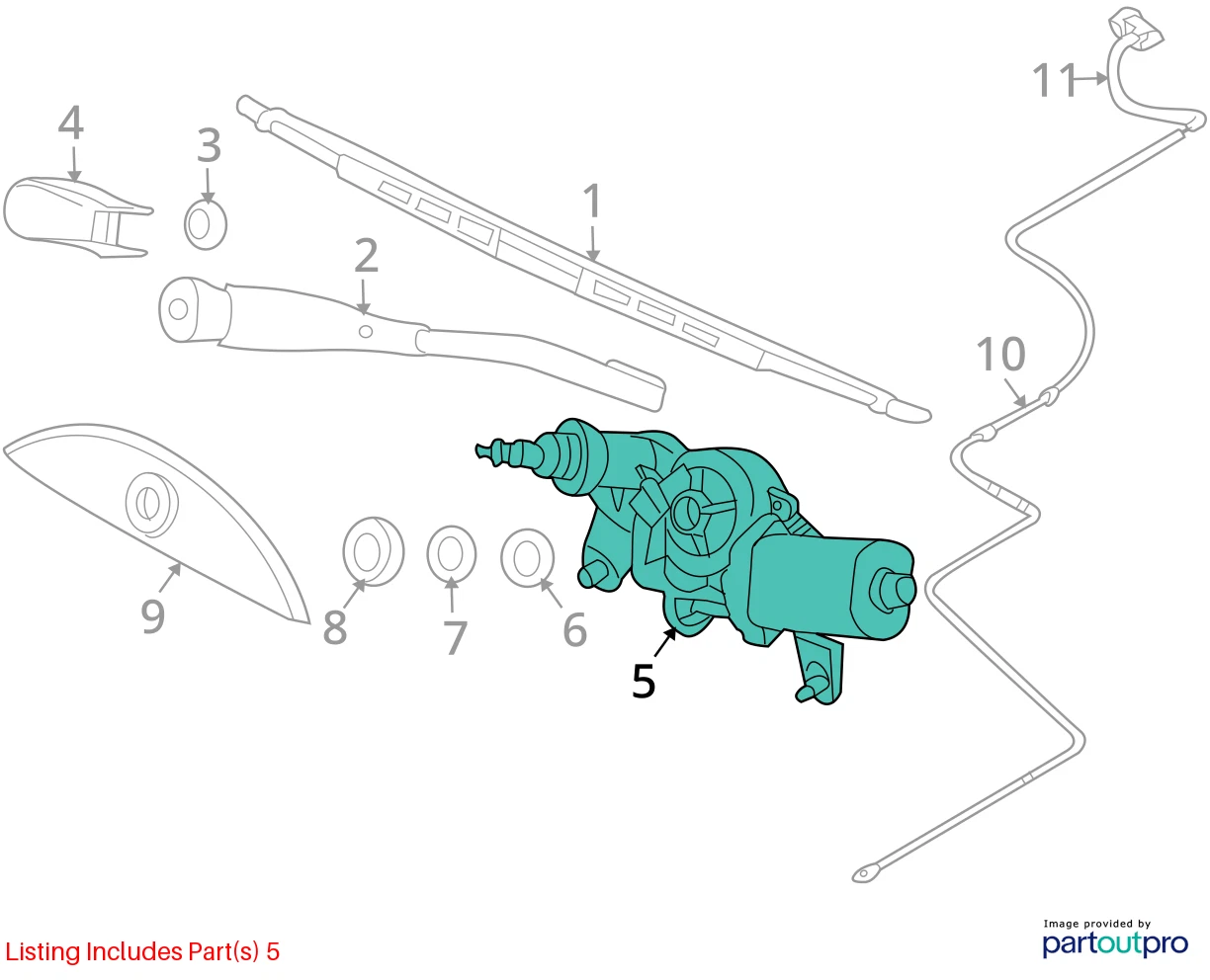 09-11 CHEVROLET AVEO5 09 10 PONTIAC G3 HATCHBACK REAR WIPER MOTOR 95995929 OEM