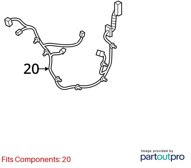 2013 2014 CHEVROLET SONIC REAR RIGHT SIDE DOOR WIRING HARNESS WIRE 95133112 OEM