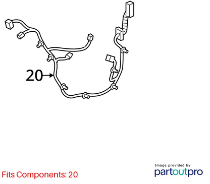 2013 2014 CHEVROLET SONIC REAR RIGHT SIDE DOOR WIRING HARNESS WIRE 95133112 OEM