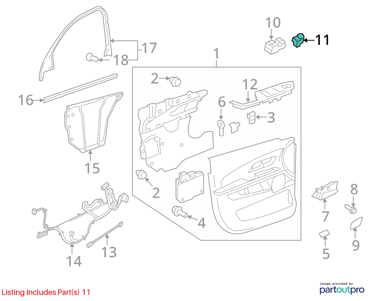 2010-2017 GMC TERRAIN FRONT LEFT SIDE VIEW POWER MIRROR REGULATOR SWITCH ASSY