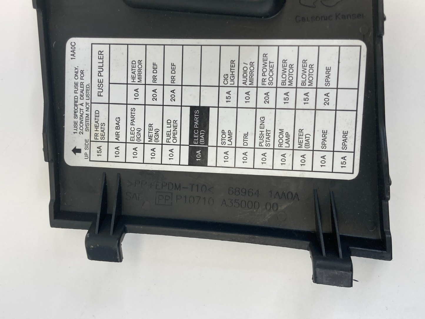 09-14 Nissan Murano Dash Interior Cabin Panel Fuse Box Door Cover 68964-1AA0A