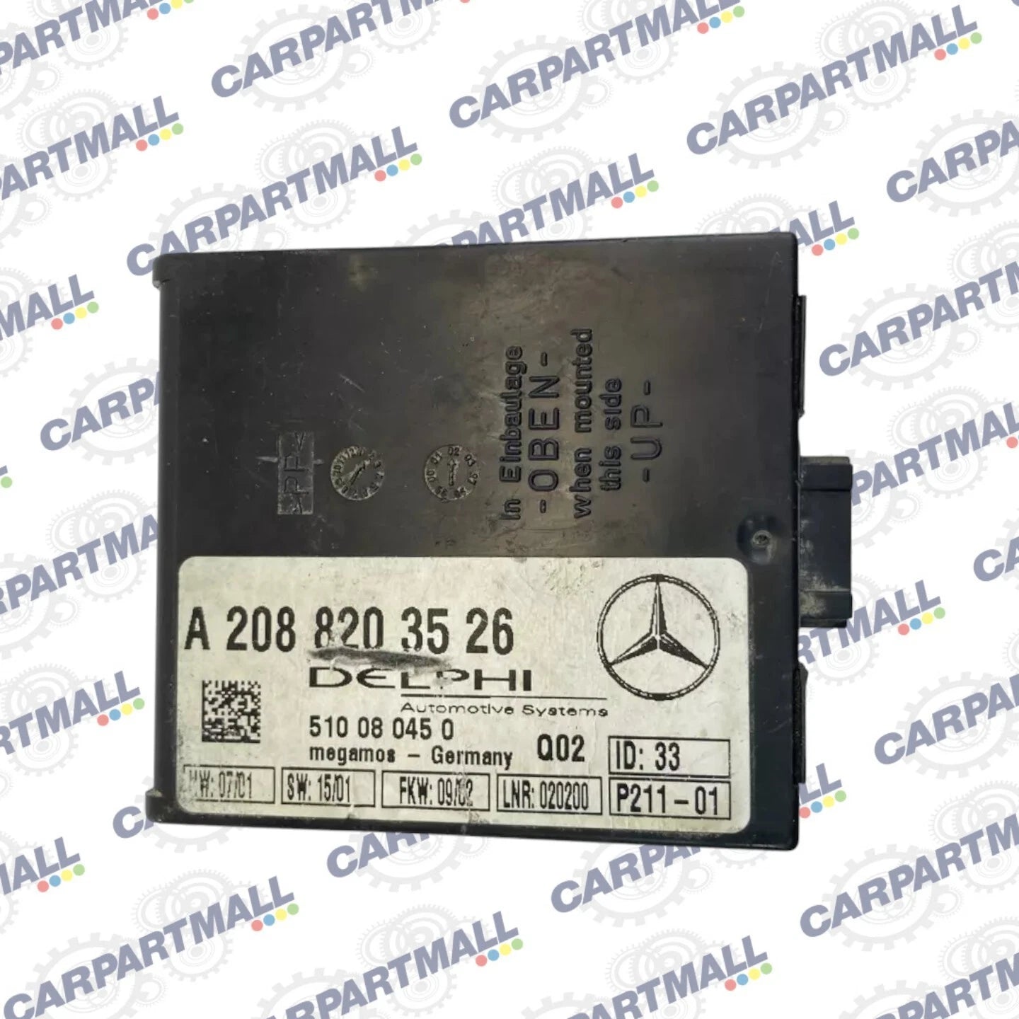 99-03 MERCEDES-BENZ CLK 430 ANTI THEFT ALARM CONTROL MODULE UNIT 2088203526 OEM