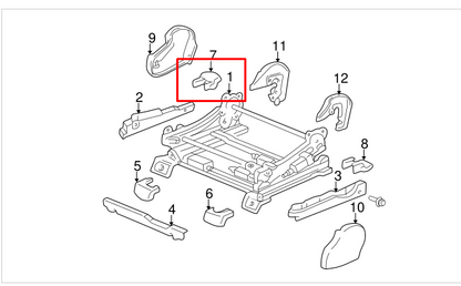 2001-2004 Toyota Sequoia Front Seat Right Side Rear Track End Cover 72137-0C160