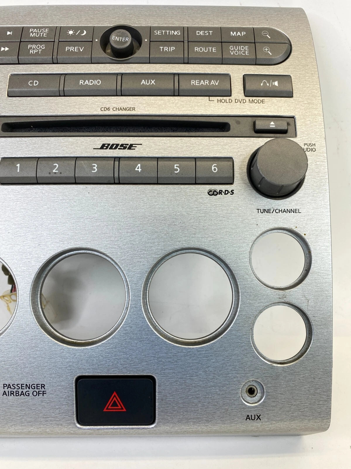 05 06 NISSAN ARMADA CD RADIO PLAYER RECEIVER CLIMATE HEATER CONTROL BEZEL PANEL