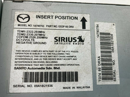 2007-2014 MAZDA CX-9 SATELLITE RADIO RECEIVER CONTROL MODULE SIRIUS 14790753 OEM