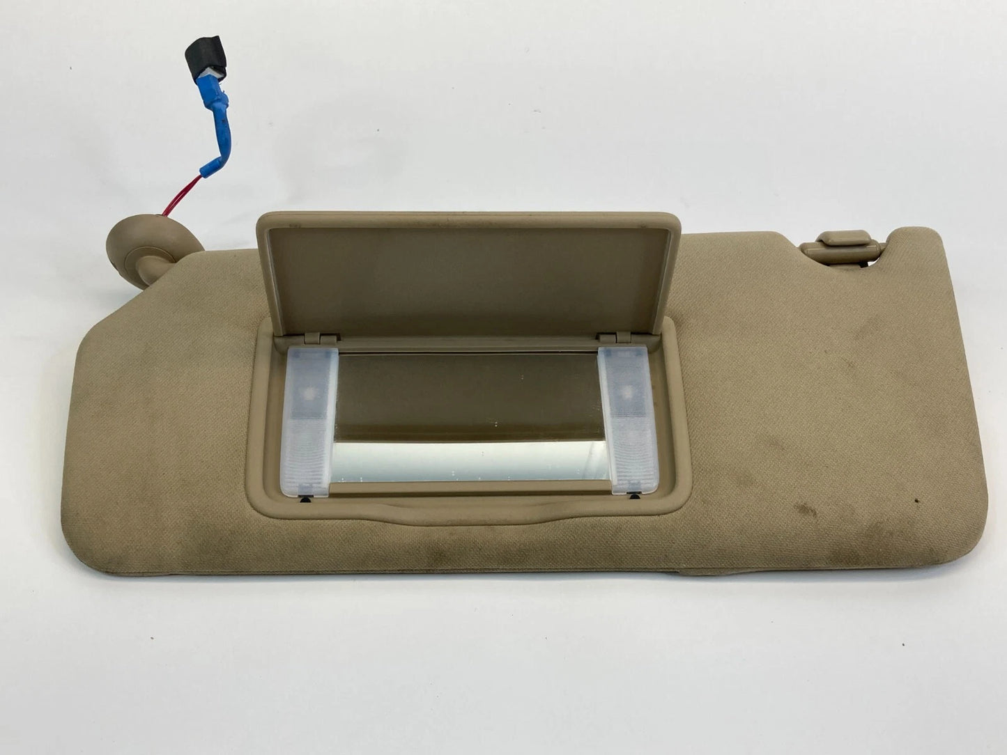 08-10 HONDA ACCORD DRIVER LEFT SUN VISOR SHADE W/ MIRROR ILLUMINATED IVORY OEM