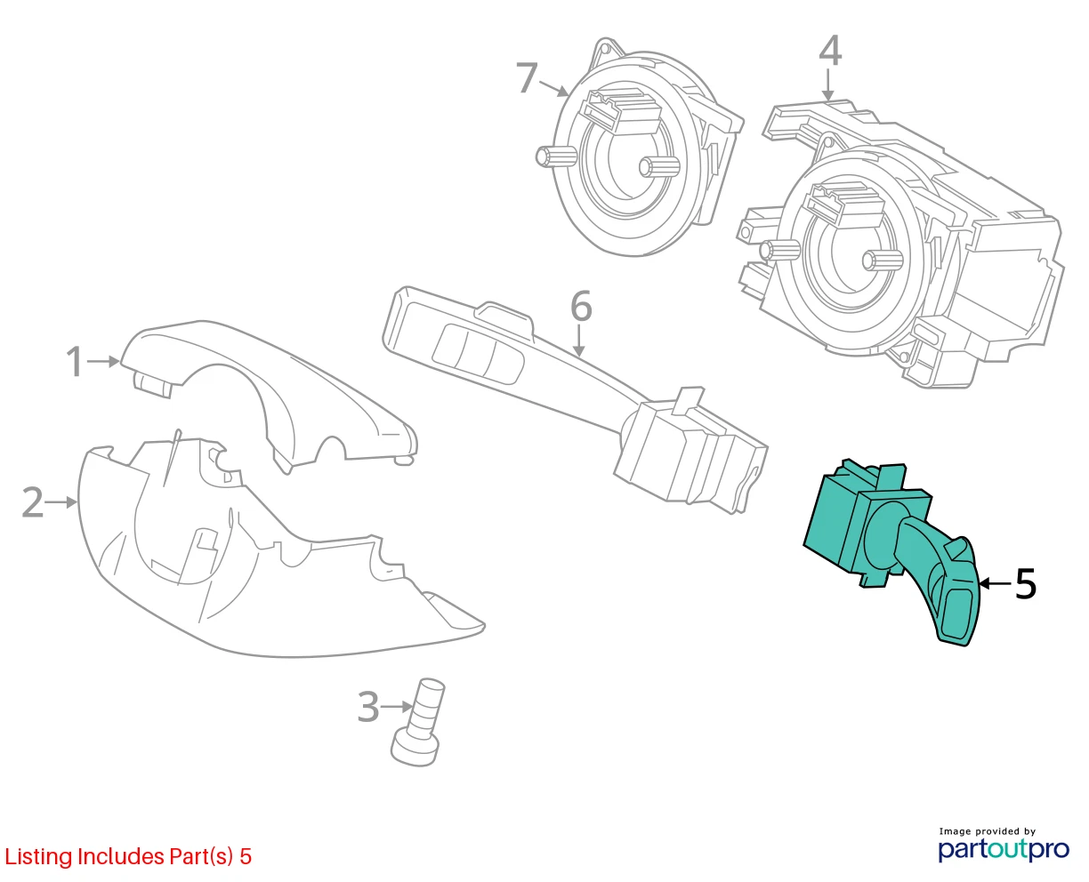 2011 2012 2013 VOLVO S60 WINDSHIELD WIPER CONTROL COLUMN SWITCH 31264165 OEM