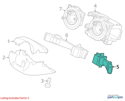 2011 2012 2013 VOLVO S60 WINDSHIELD WIPER CONTROL COLUMN SWITCH 31264165 OEM
