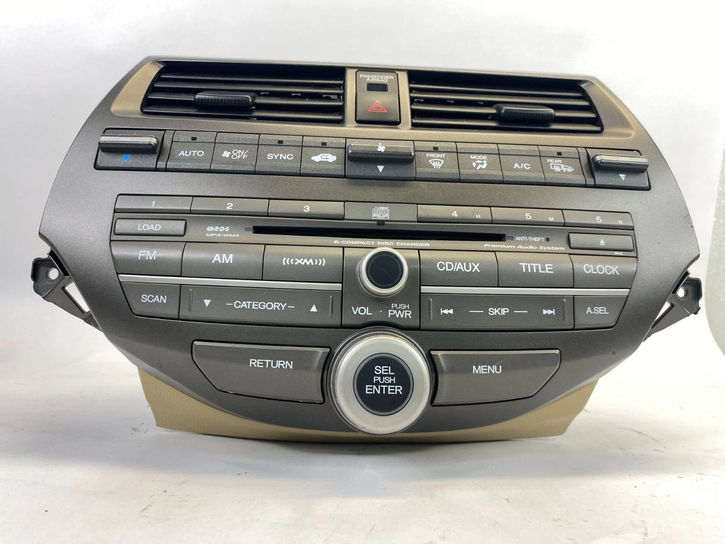 2008-2012 HONDA ACCORD AM/FM RADIO RECEIVER MP3 DISC PLAYER W/ CLIMATE CONTROL