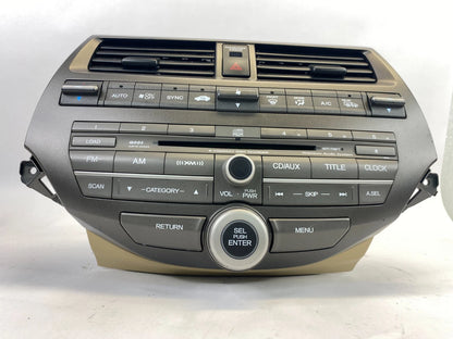 2008-2012 HONDA ACCORD AM/FM RADIO RECEIVER MP3 DISC PLAYER W/ CLIMATE CONTROL