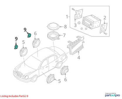 2004-2009 KIA AMANTI REAR LEFT SIDE DOOR AUDIO TWEETER SPEAKER 96310-3F200 OEM