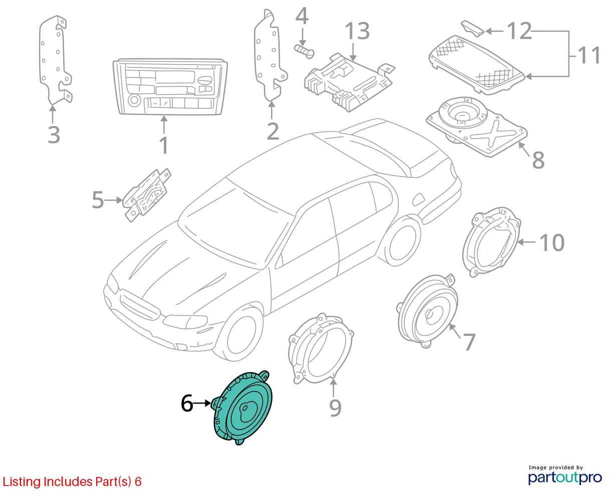 99-03 INFINITI QX4 REAR RIGHT SIDE AUDIO BOSE SPEAKER DOOR 28156-1W300 OEM