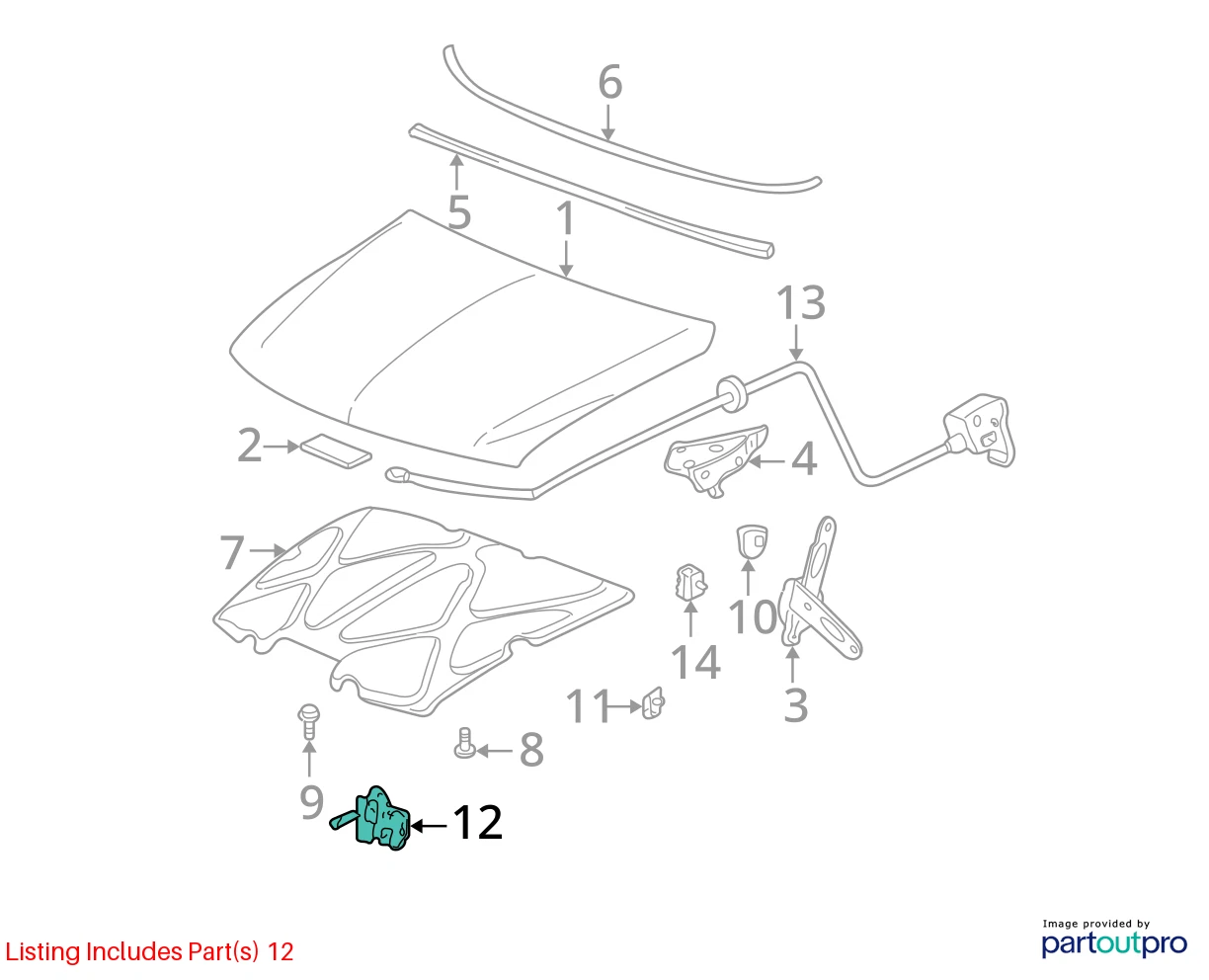 2000-2006 GMC YUKON SUV 4-DR HOOD LOCK LATCH RELEASE ACTUATOR ASSEMBLY 15756432