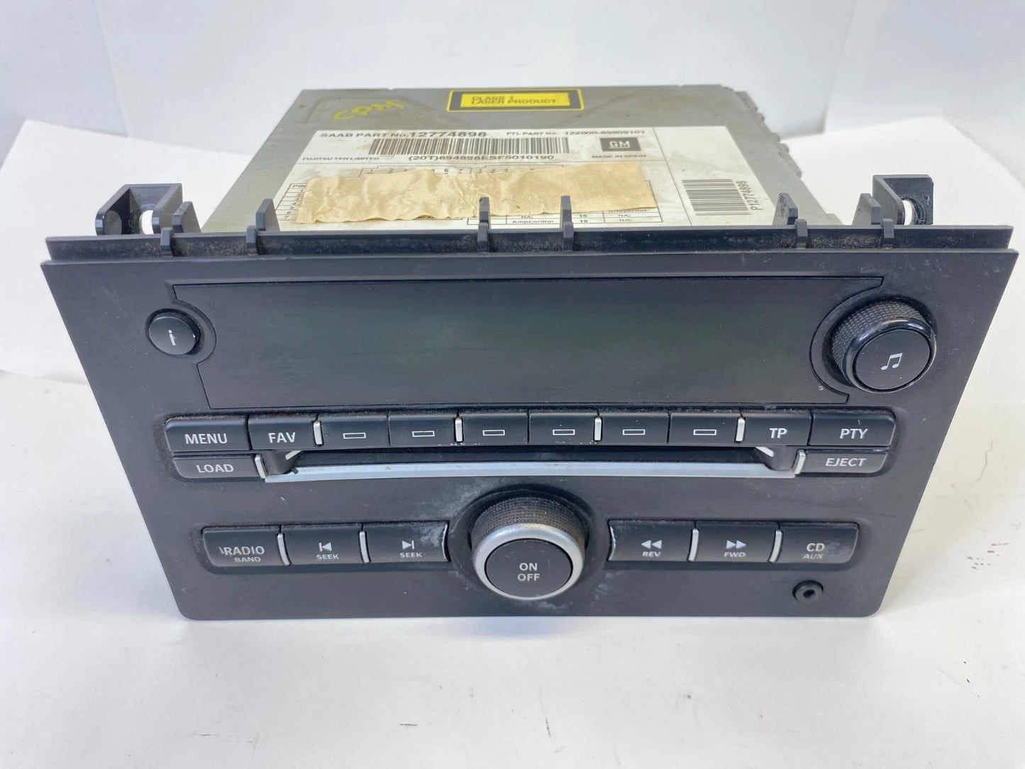 2007-2011 SAAB 9-3 SEDAN RADIO STEREO RECEIVER CD PLAYER HEAD UNIT OEM 12774898