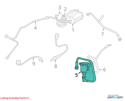 08-16 CHRYSLER TOWN & COUNTRY VACUUM PURGE SOLENOID FUEL VALVE VAPOR CANISTER