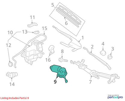 2004-2009 TOYOTA PRIUS FRONT WINDSHIELD WIPER MOTOR ASSEMBLY OEM FACTORY