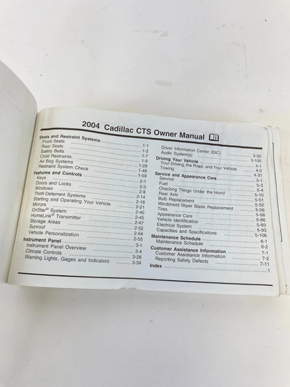 2004 CADILLAC CTS OWNERS MANUAL GUIDE WARRANTY INFORMATION SET W/ CASE OEM
