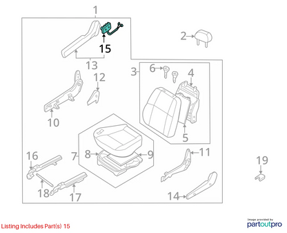 96-99 NISSAN PATHFINDER FRONT RIGHT PASSENGER SIDE POWER SEAT SWITCH ASSEMBLY