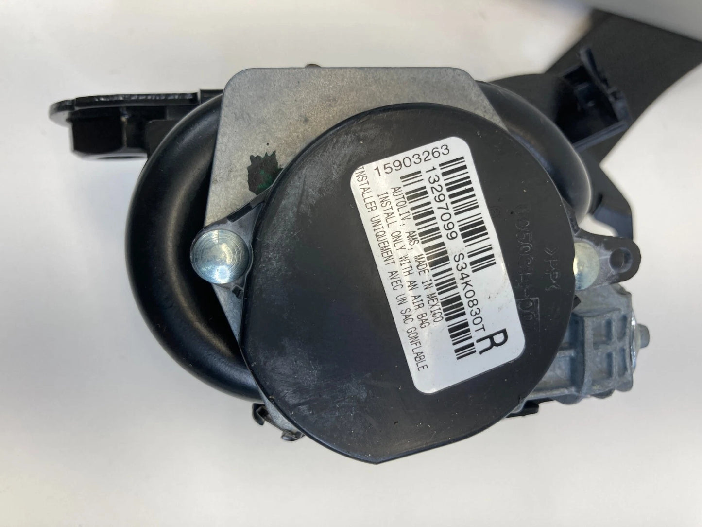 11-16 CHEVY CRUZE FRONT RIGHT PASSENGER SEAT BELT RETRACTOR W/ COVER 616263500D