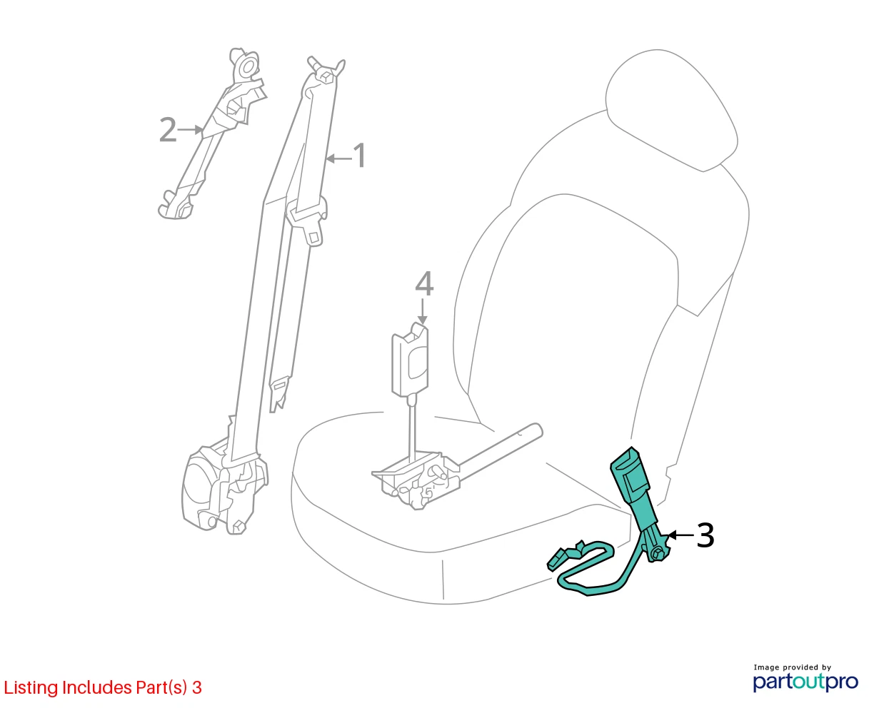 2012-2017 KIA RIO FRONT SEAT BELT BUCKLE LEFT DRIVER FR LH 888301W500HU OEM