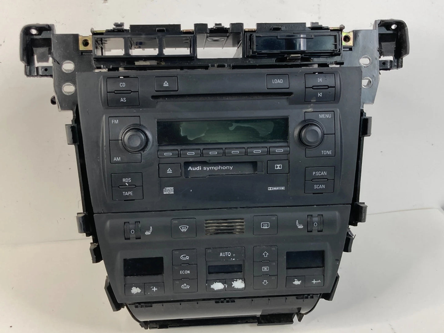 98 99 00 01 02 03 AUDI A6 QUATTRO RADIO & CLIMATE CONTROL FACEPLATE PANEL OEM