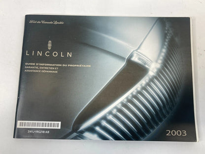 2003 LINCOLN NAVIGATOR QUICK REFERENCE MANUAL WARRANTY GUIDE SET W/ CASE OEM