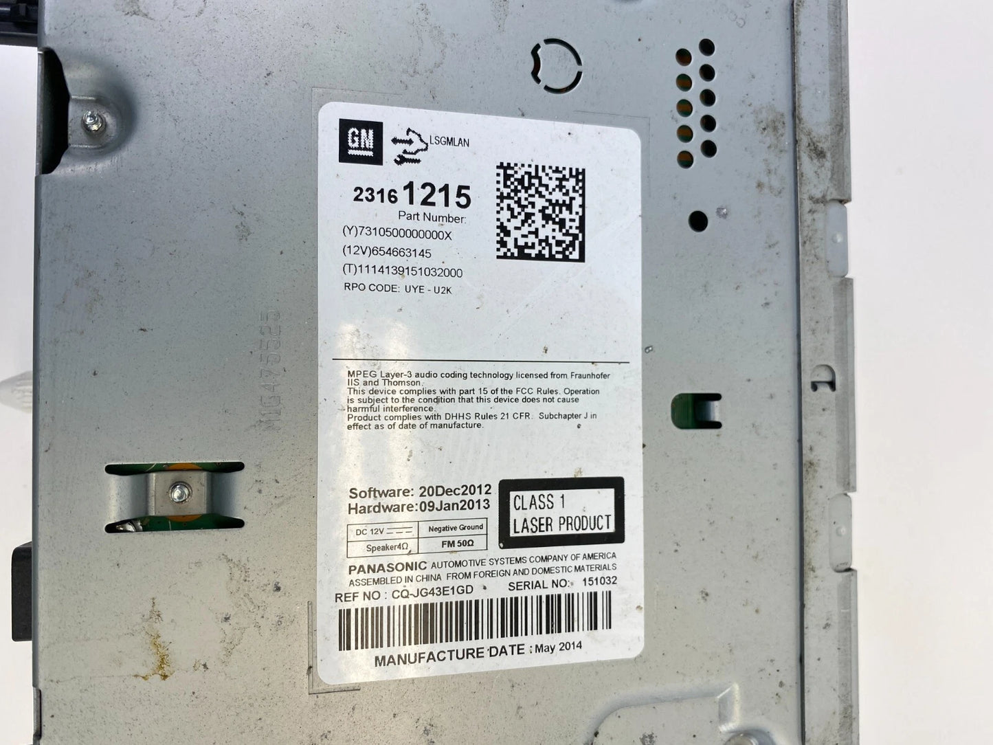 14-16 CHEVROLET MALIBU RADIO AM/FM CD DISC PLAYER STEREO RECEIVER 23161215 OEM