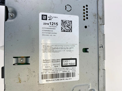 14-16 CHEVROLET MALIBU RADIO AM/FM CD DISC PLAYER STEREO RECEIVER 23161215 OEM