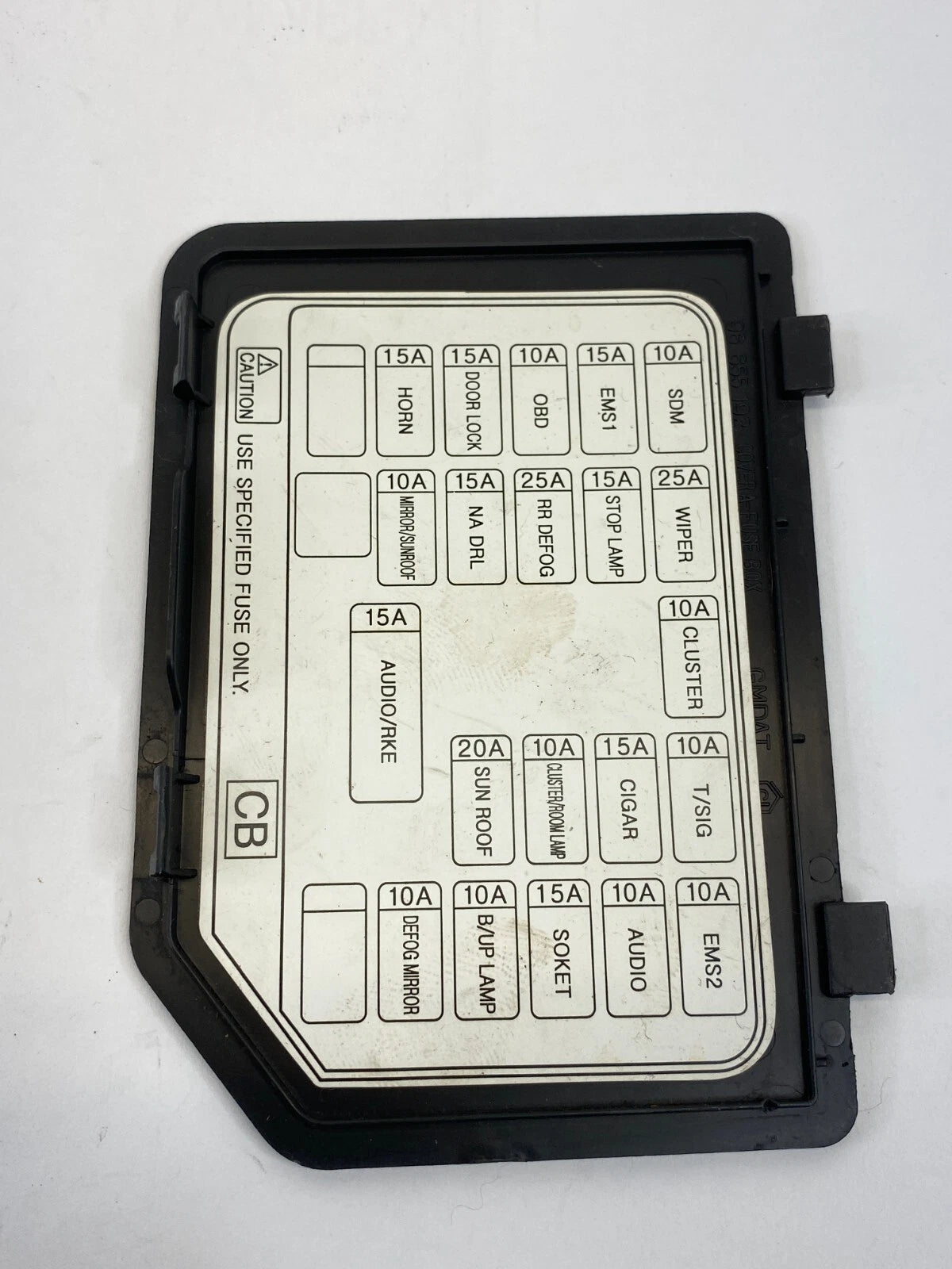 2009-2011 CHEVROLET AVEO DASH INTERIOR CABIN FUSE BOX LID DOOR COVER TRIM OEM