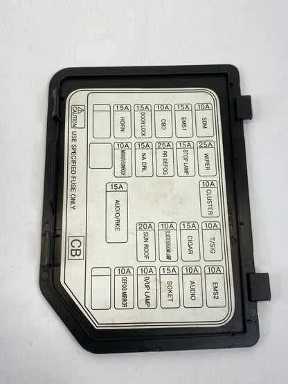 2009-2011 CHEVROLET AVEO DASH INTERIOR CABIN FUSE BOX LID DOOR COVER TRIM OEM