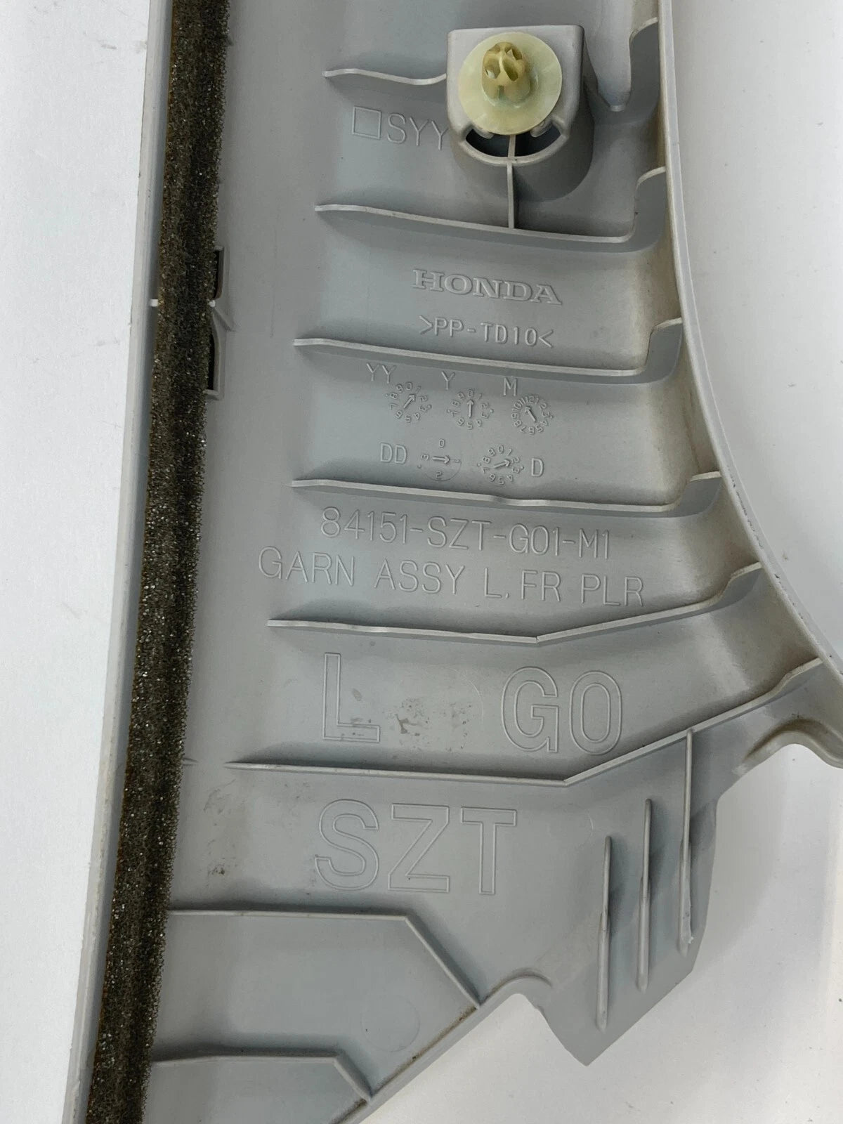11 12 HONDA CR-Z FRONT LEFT QUARTER PANEL INTERIOR A PILLAR TRIM 84151-SZT-G01