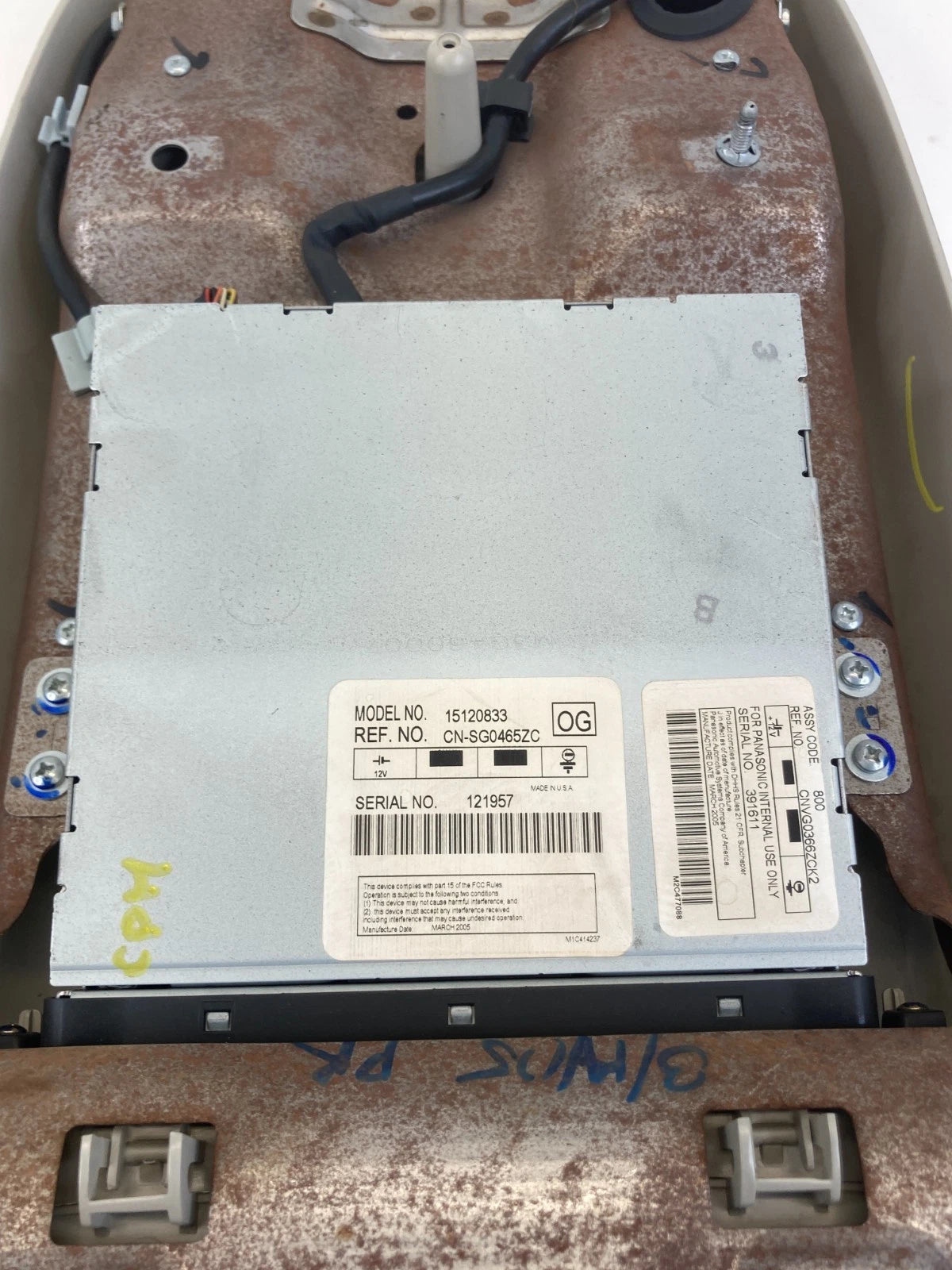 2006-2009 CHEVROLET TRAILBLAZER OVERHEAD DVD MONITOR MEDIA PLAYER 15120833 OEM