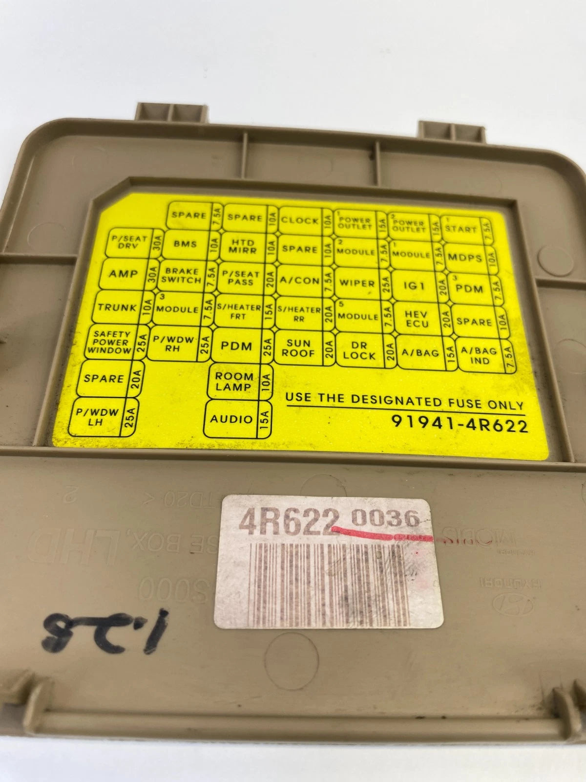 2011-2015 HYUNDAI SONATA INTERIOR LOWER DASH FUSE BOX LID COVER 91941-4R622 OEM